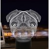 Beling 3D lampa, Pug Dog, 7 farebná S413