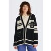 SVETER GANT VARSITY V-NECK CARDIGAN EBONY BLACK