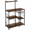 tectake 404754 kuchynská polica crawley 90x40x131,5 cm - industriálne drevo tmavé, rustikálne