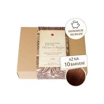 Indian Natural Hair Care Henna & Indigo hnedá farba na vlasy 200 g