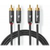 NEDIS PROFIGOLD stereo audio kabel/ 2x RCA zástrčka - 2x RCA zástrčka/ bvlna/ šedý/ BOX/ 2m CATB24200GY20