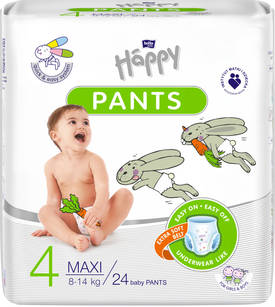 Bella Happy Pants 4 Maxi 8-14 kg 24 ks od 8,29 € - Heureka.sk