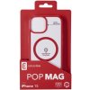 Zadní kryt Cellularline Pop Mag s podporou Magsafe pro Apple iPhone 15, čirý / červený POPMAGIPH15R