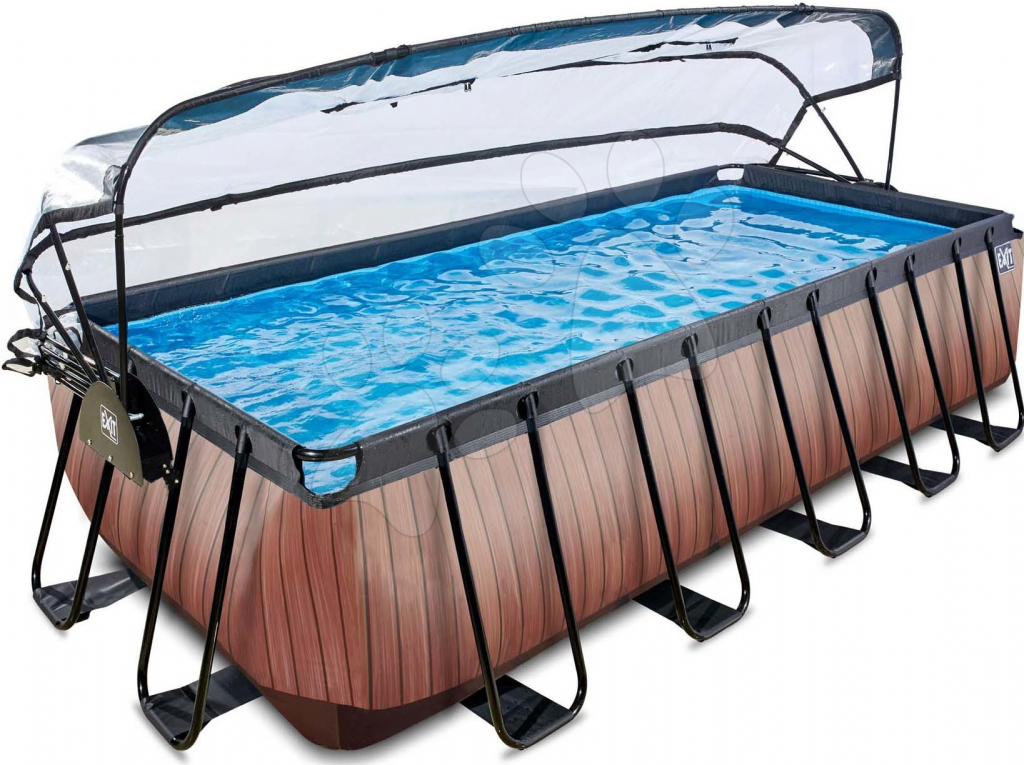 Exit Toys Wood pool Bazén s krytom pieskovou filtráciou a tepelným čerpadlom 540x250x122 cm