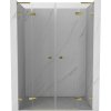 Mexen Lunar L Duo sprchové dvere otváracie 140 cm, transparentné, zlaté - 834DL-140-000-50-00