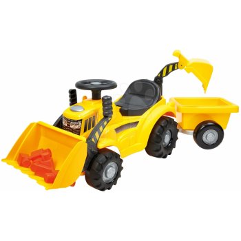 Abrick s prívesom Backhoe Ride on Maxi Écoiffier s bagrom a nakladačom 6 maxi kociek