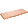 Nástenná polica bledohnedá 100x40x(2-6) cm ošetrený masívny dub