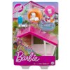Mattel GRG75 Barbie mini herný set s maznáčikom Domček pre psíkov