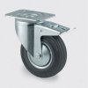 Transportné koliesko TENTE s krytom 200 mm, otočné s brzdou, čierna guma