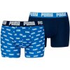 Pánske boxerky Puma, MEN EVERYDAY AOP PRINT BOXER 2P modrá,tmavo modrá,biela XL
