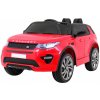Joko Elektrické autíčko Land Rover Discovery penové kolesá kožené sedadlo USB červená (Ramiz Elektrické autíčko Land Rover Discovery Kids Red+ diaľkové ovládanie + 5-bodový pás + nastavenie sedadla +