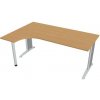 Hobis Pracovný stôl Flex, ergo, pravý, 180x75,5x120 (40x80) cm, buk/kov