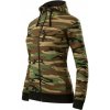 CAMO ZIPPER dámska maskáčová mikina s kapucňou - WOODLAND US, S
