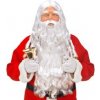 Dlhá kučeravá parochňa, fúzi a obočie Santa Clausa