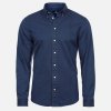 Tee Jays Modrá denim košeľa, Slim fit Veľkosť: 4XL 49/50 Tee Jays