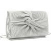 Miss Lulu spoločenská koktailová kabelka s uzlom - strieborná