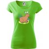 Kapybara a vtáčik - Dámske tričko Pure - S ( Apple Green )