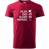 Stolný tenis - eat sleep - Klasické pánske tričko vyššej gramáže - XS ( Marlboro červená )
