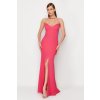 Trendyol Fuchsia Fitted Woven Elegant Evening Dress fuchsiová