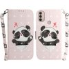 Peňaženkové kožené puzdro 3D Colored Horizontal na Motorola Moto E20 / E30 / E40 - Heart Panda