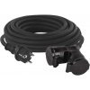Vonkajší predlžovací kábel 15 m / 2 zásuvky / čierny / guma / 230 V / 1,5 mm2 Emos P0602