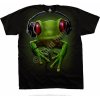 Liquid Blue Pánske bavlnené tričko Frog Rock Musica - čierne Veľkosť: S