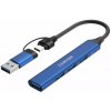Canyon DS-02 modrý CNS-TDS02BL - USB / USB-C rozbočovač (HUB) 4port