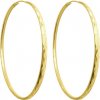 MINET JMAN0233GE05 - Pozlátené brúsené strieborné náušnice kruhy 5 cm