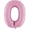 Grabo BALÓNIK fóliový číslo 0 pastelovo ružové 66cm