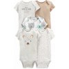CARTER'S Body krátky rukáv Animals neutrál LBB 5ks PRE
