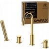 Vaňová batéria na okraj vane, 4-otvorová Avapax, Zlatá, s otočnou výtokovou trubicou Avapax