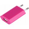 USB sieťový adaptér - AR-1004 - Univerzálna nabíjačka, 5V/1A - tmavo ružový (USB nabíjačka do zásuvky 5V/1A - univerzálny sieťový adaptér, tmavo ružový + bonusy zadarmo)