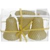 KOOPMAN Vianočné ozdoby PS zlaté zvončeky s korálkami 10 cm set 3ks