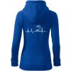 EKG cestná cyklistika - Mikina dámska trendy zipper s kapucňou - XL ( Kráľovská modrá )