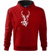 Jeleň z listov - Mikina pánska Cape s kapucňou - 3XL ( Červená )