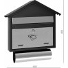 Schránka poštová (400x460x70mm) nerez/čierna, max. formát listu: C4, leštená nerez /AISI430