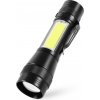 Traveler 115850 LED COB Nabíjateľná vrecková baterka so ZOOM-om, čierna