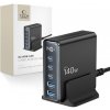 Tech-Protect DC140W 5 Port GaN nabíjačka 2x USB / 3x USB-C 140W PD QC, čierna