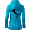 Taliansko obrys - Mikina dámska trendy zipper s kapucňou - 2XL ( Svetlý tyrkys )