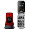 Aligator V650 Senior červeno-strieborná / SOS tlačidlo / 1.3MP / stolná nabíjačka / FM / SOS Locator (AV650RS)