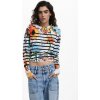 Dámský svetr DESIGUAL 25SWJF21 1001 JERS LEKNES 1001 WHITE velikost XS