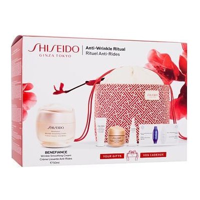 Shiseido Benefiance Anti-Wrinkle Ritual dárková sada: denní pleťový krém Wrinkle Smoothing Cream 50 ml + pleťové sérum Wrinkle Smoothing Contour Serum 5 ml + noční pleťový krém Overnight Wrinkle Resis