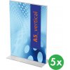 Jansen Display Plexi pultové stojančeky, typ T, A5 na výšku, balenie 5 ks