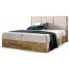 Wilsondo Čalúnená boxspring manželská posteľ WOOD 2 s úložným priestorom - béžová Paros Rozmer: 140x200