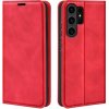 Peňaženkové kožené puzdro Retro-skin na Samsung Galaxy S24 Ultra 5G - Červená