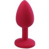 Malý silikónový análny kolík Jeweled Silicone Anal Plug Red