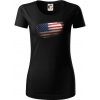 Americká vlajka ohryzaná - Dámske tričko z organickej bavlny Origin (GOTS) - XS ( Čierna )