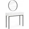 Bograt toaletný stolík Nicole s čiernym zrkadlom 60 cm biely mat čierne nohy