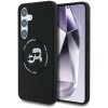 Karl Lagerfeld silikónový obal Double Heads a Circle MagSafe pre Samsung Galaxy S25 čierny (KLHMS25SSKCHTCK)