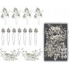 Sada ozdobných vláseniek a hrebienkov Sibel Festive Hair Pins Silver Color Kit - 13 ks, strieborná